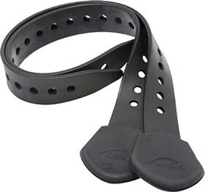 A black strap kit for snowshoes.