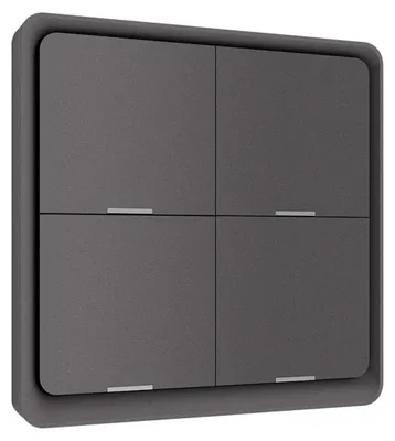Produktbild von ZELURXX Smart Home 4-Tasten Szenenschalter Kabellos, ZigBee, Tuya, Fernbedienung, Zeitschaltuhr, Wiederherstellbar, für Licht, Vorhänge, Grau