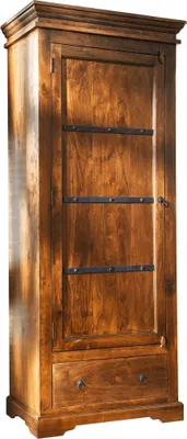 Image de MASSIVMOEBEL24 | Armoire 80x40x193 Acacia laqué Miel OXFORD #0900