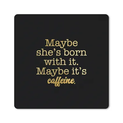 Produktbild von MuchoWow® Mauspad Mousepad Zitat - Kaffee - Gold - Schwarz 20x20 cm - Mousepads - Maus Mat - Pad - Mausunterlage - Desk Mat - Bureauartikeln