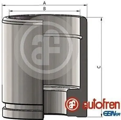 Produktbild von AUTOFREN SEINSA Bremssattel-Kolben passend für MERCEDES-BENZ SPRINTER 5-t Pritsche/Fahrgestell (905) 54mm Stahl