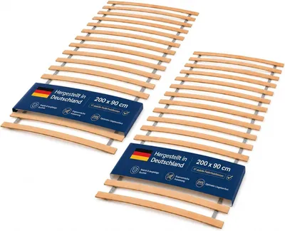 Produktbild von Lattenrost Rollrost 90x200 cm – Bettrost Holz mit 17 Federleisten aus Birkenholz, zum Aufrollen für alle Matratzen, Roll-Lattenrost belastbar bis 100 kg, Germany