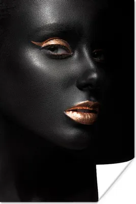 Produktbild von MuchoWow® Poster Frau - Make-up - Kupfer - Schwarz 20x30 cm - Papierdruck