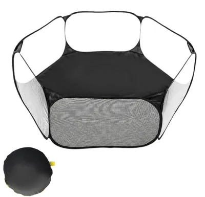 Immagine prodotto di Recinto pieghevole per piccoli animali, trasparente, traspirante, impermeabile, 110x65 cm, colore nero