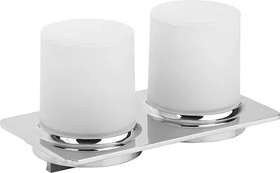 Produktbild von BORGANIC Seifenspender doppelt Kunststoff Chrom poliert 200x115x100 mm, 200 ml für Bad & Küche >> zum Bohren