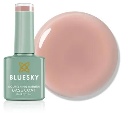 Produktbild von BLUESKY Nourishing Rubber Base Coat – Pflegender & Stärkender Basecoat für Naturnägel – Mit Pflanzenproteinen (Subtle Veil BNR09) – Größe 10 ml (1er Pack)