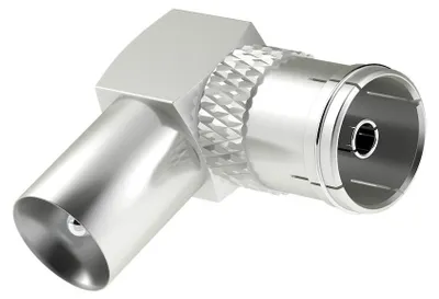 Produktbild von Hama 00205202, Koaxial, Koaxial, Männlich, Weiblich, 90°, Silber