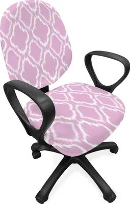 Produktbild von ABAKUHAUS Ikat Bürostuhl Schonbezug, Klassische Muster, dekorative Schutzhülle aus Stretchgewebe, lila Weiß