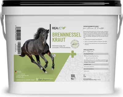 Produktbild von REAVET Brennnessel Pferd 10L grob geschnitten – Naturrein in  – Brennnesselkraut Rein Pflanzlich, Unterstützt Prostata & Nierenfunktion, Entwässerung & Stoffwechsel