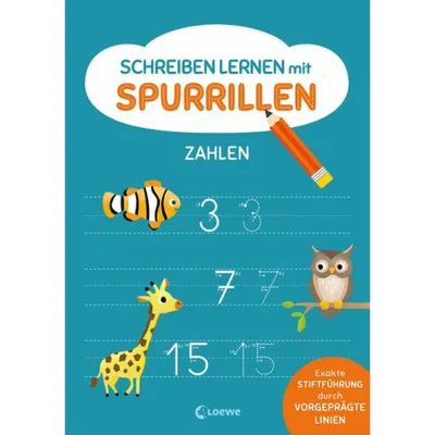 A children's workbook cover showing numbers and animals.