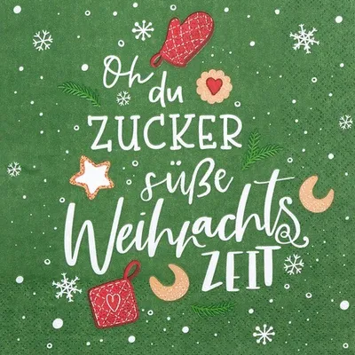 Produktbild von 20 Servietten Zuckersüße Zeit - Süße Weihnachtszeit 33x33cm