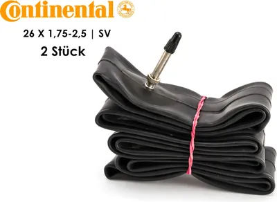 Produktbild von 2 Stück 26 Zoll Fahrrad Schlauch Continental MTB 26x1,75/2,5 Tube 47/62-559 Sclaverand Ventil SV