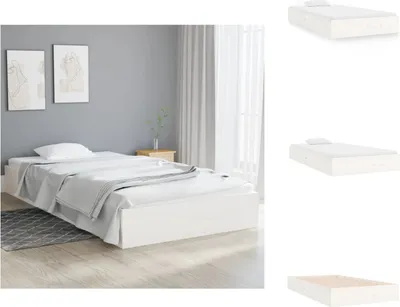 Produktbild von vidaXL Massivholzbett Weiß 100x200 cm -  Betten & Bettgestelle