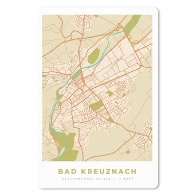 Produktbild von MuchoWow® Mauspad Mousepad Karte - Vintage - Stadtplan - Bad Kreuznach - Karte 18x27 cm - Mousepads - Maus Mat - Pad - Mausunterlage