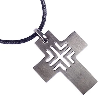 Produktbild von Kreuz Anhänger 2 x 2,5 cm mit 2 Baumwollbändern