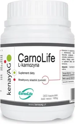 Produktbild von Nahrungsergänzungsmittel Kenay Carnolife L-karnozyna (300 Kapseln) 3707