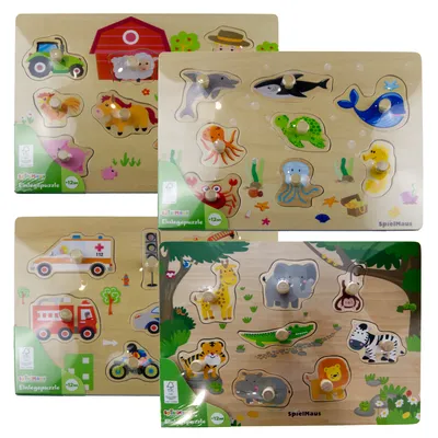 Produktbild von SpielMaus Holz Einlegepuzzle 7-10 Teile