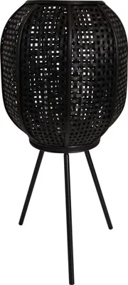 Produktbild von Lesli Living Standlaterne - Laterne Bambus schwarz ø32x66 cm