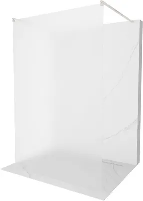 Produktbild von Mexen Kioto freistehende Duschwand 100 x 200 cm, matt 8 mm, gebürstetes Nickel - 800-100-002-97-30