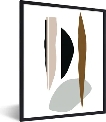 Produktbild von MuchoWow® Gerahmtes Poster Abstrakt - Pastell - Design 60x80 cm - Poster mit Schwarzem Bilderrahmen Wandposter Rahmen Foto Bilder - Premium - Wanddeko Wohnzimmer