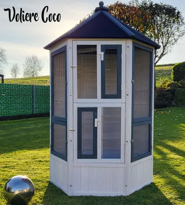 Produktbild von Vogelvoliere Voliere COCO Vogelhaus Käfig Holz Vogel Vogelkäfig Vogelhaus