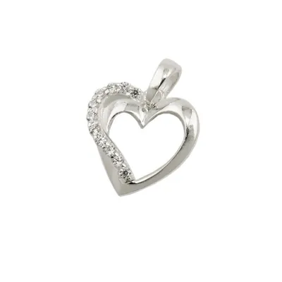 Produktbild von Anhänger 13x13mm Herz mit Zirkonias Silber 925 silber 13x13mm