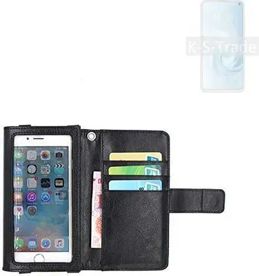 Produktbild von K-S-Trade Handy Hülle Schutz Hülle Kompatibel mit Meizu 17 Pro Case mit Displayschutz / Schutzfolie Flip Cover Wallet case Etui Hülle schwarz