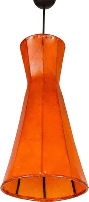 Produktbild von Orientalische Lampe Pendelleuchte Hängeleuchte Jinjin Orange 40cm Groß | Marokkanische Lederlampe Hennalampe Leuchte | Orient Lampen für Wohnzimmer Küche oder Hängend über den Esstisch