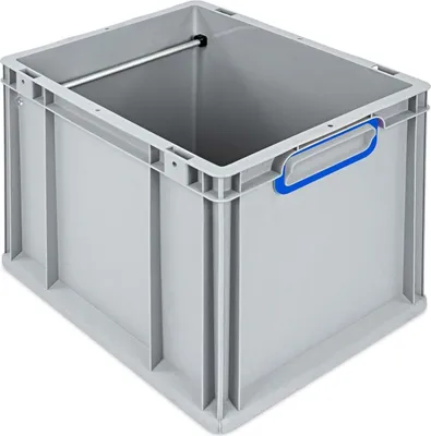 Produktbild von Hängeregisterbox NextGen | HxBxT 32x30x40cm | 30 Liter | Griffe blau geschlossen | Grau | Eurobehälter, Transportbox, Transportbehälter, Stapelbehälter, Eurobox