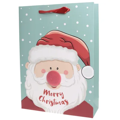 Produktbild von 12 x süße Geschenktüten Nikolaus 25 x 8,5 x 34,5 cm (L/B/H) aus Papier für Weihnachten - Geschenktaschen für Weihnachten Geschenktüten für Kinder