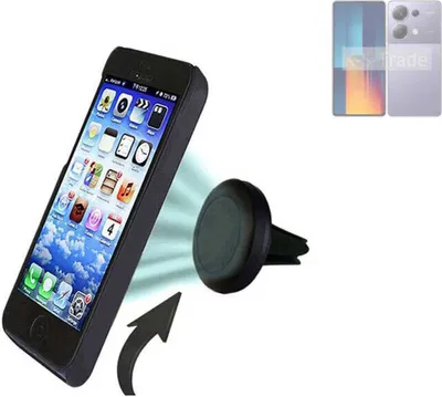 Produktbild von K-S-Trade Kompatibel mit Xiaomi POCO M6 Pro Auto Handy Halterung KFZ Halter Lüftungsgitterhalterung Air Vent mount Smartphone Halter