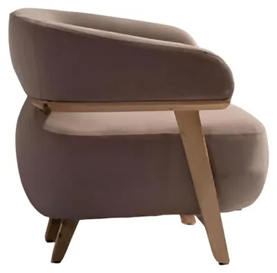 Image de Fauteuil souple beige Fauteuil en tissu Meuble de salon Meuble design