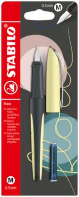 Obrázok produktu pre Plniace pero - STABILO Flow, MODERN OFFICE v pastelovej žltej farbe - jedno pero - náplň je súčasťou balenia