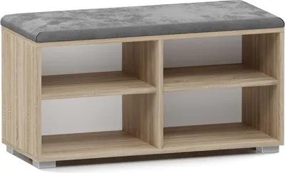 Produktbild von CDF Schuhschrank Opal 4P | Farbe: Eiche Sonoma | Ideal für Diele, Flur, Büro | Schuhaufbewahrung | bequemer Sitz | 4 Schuhregale | modern