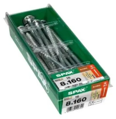 Produktbild von SPAX HI.FORCE, 8 x 160 mm, 16 Stück, Teilgewinde, Tellerkopf, T-STAR plus T40, 4CUT, WIROX - 4251010801617