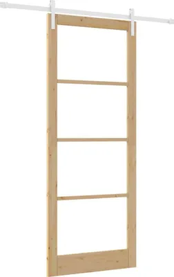 Obrázek produktu pro vidaXL Posuvné dveře ORKDAL přírodní 93 x 232 cm z masivního borového dřeva a skla