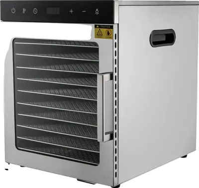 Zdjęcie produktu dla Odwadniacz żywności, pojemność 10 tacek, regulowana temperatura, srebrny
