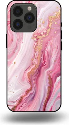 Produktbild von Smartphonica Handytasche passend für iPhone 13 Pro mit Marmordruck - TPU Rückendeckung Fall Marmor Design - Pink