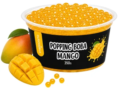 Produktbild von BubbleJoy Popping Boba Mango 350 g Fruchtperlen für Bubble Tea