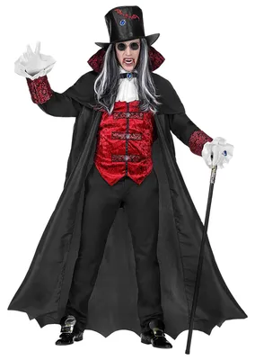 Vampirkostüm für Erwachsene, schwarz, M/L