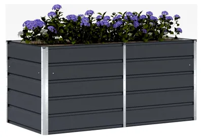Produktbild von Pflanzkübel Anthrazit 160 x 80 x 75 cm Stahl, Hochbeet Pflanzbeet Blumenkasten