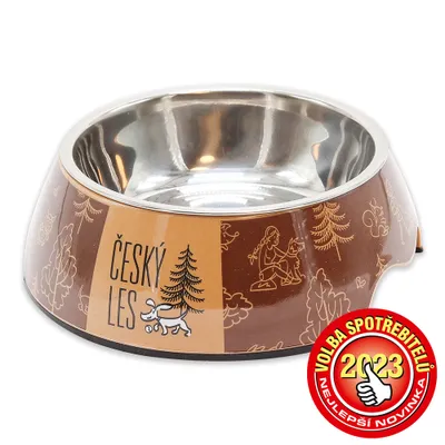 Obrázek produktu pro Akinu ČESKÝ LES melaminová miska s nerez vložkou L 1200ml hnědá