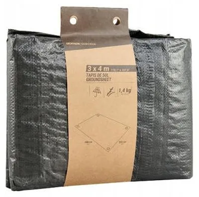 Produktbild von Decathlon Quechua 584906, Bodentuch, Hart-Polyethylen (HDPE), Schwarz, 120 g/m², 3000 mm, 4000 mm