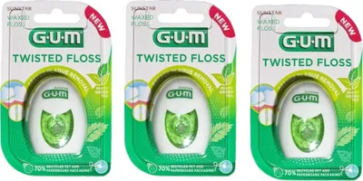 Produktbild von 3x  GUM Twisted Floss 3 x 30m Zahnseide