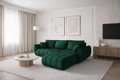 Produktbild von Kaiser Möbel Ecksofa mit schlaffunktion und bettkasten TOKYO PREMIUM, stoff MONOLITH, Grün, Rechts