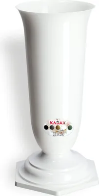 Produktbild von KADAX Kunststoff-Grabvase "Sorano", Friedhofsvase, Vasen, Friedhofsvase mit Einsatz, Weiß, 37 cm