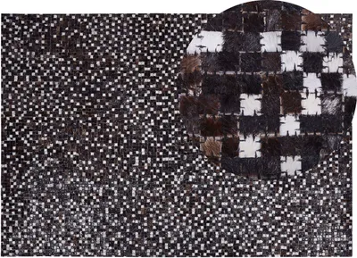 Produktbild von BELIANI Teppich Braun Silber Leder 160 x 230 cm Mosaik Patchwork