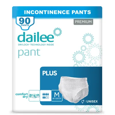 Immagine prodotto di Dailee Pants Plus M - 90 pannolini per adulti - mutandine per l'incontinenza per uomini e donne - 6 gocce, taglia media