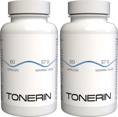 Produktbild von TONERIN - 120 Kapseln (2x60) hochdosiert - Original Rezept aus der Schweiz - Vegan & Pflanzlich mit Vitaminen & Mineralien - 2er Pack