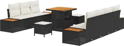 Obrázek produktu pro vidaXL Zahradní sedací souprava 10 ks černá a krémová 80 x 80 x 71 cm